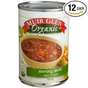 Muir Glen Soup Savory Lentil, 14.8 Ounce Cans (Pack of 12)  