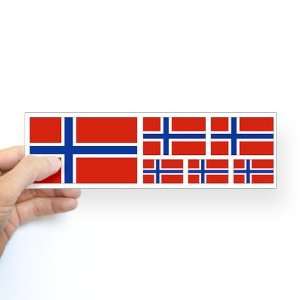  6 Norwegian Flags Sticker 10x3 / 25x7.5cm Norwegian 