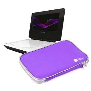  Purple Water Resistant Portable DVD Player Case With Soft 