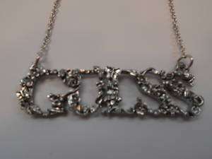NWT GUESS SCRIPT BY MARCIANO BLING NECKLACE W/ CRYSTALS  