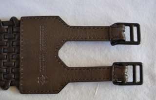 NWT BURBERRY $350 CHOCOLATE WOVEN LEATHER CORSET BELT~ITALY~XS 26 65
