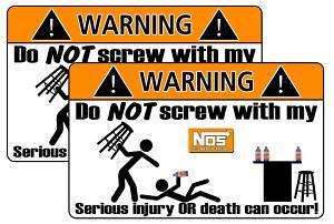 NOS Energy Drink Warning Sticker Decal Can Race Kyle  