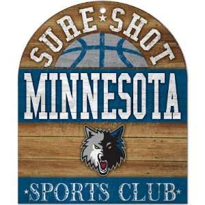   Minnesota Timberwolves Sports Club Wood Sign