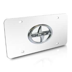  Scion 3D Logo Chrome Steel License Plate Automotive