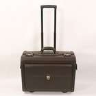   Cowhide Leather Wheeled Pilot / Computer Case   Color Brown