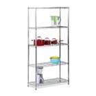   SHF 01443 5 Tier Shelving Holds 200 Pounds per Shelf, 72 Inch, Chrome