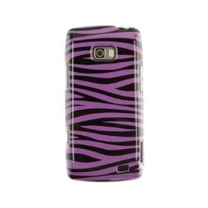   Plastic Design Phone Cover Case Purple and Black Zebra For LG Ally