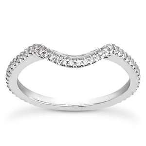  Pave Diamond Engagement Band in 18K White Gold Jewelry