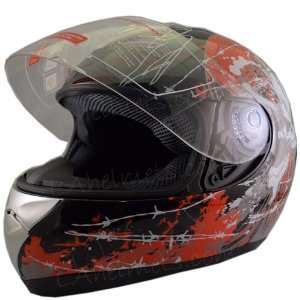  New Dot Adult Red Skull Full Face Motorcycle Street Helmet 