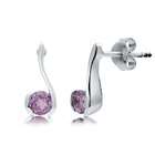 BERRICLE Sterling Silver 925 Natural Amethyst Gemstone Solitaire Stud 