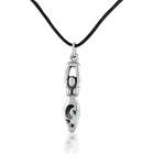 Bling Jewelry Sterling Silver Celtic Moon Goddess Pendant with Leather 