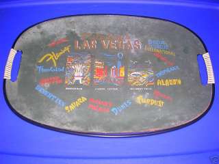   Vegas Vintage Serving Tray 17.5 x 12 Flamingo Stardust Dunes  
