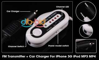 FM Transmitter + Car Charger 4 iPhone 3G iPod  MP4  