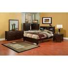 Alpine Furniture Solana Full Bedroom Set With Bookcase Headboard in 