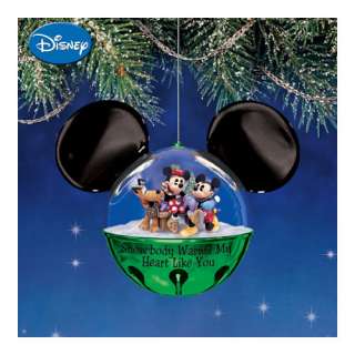 The Bradford Editions Disney Mickey And Minnie Jingle Bell Ornament 