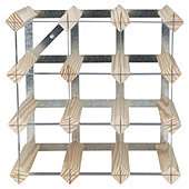 Ready To Assemble 12 Bottle Wine Rack, Natural Pine