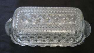 Vintage Anchor Hocking Wexford Covered Rectangle Glass Butter Dish 