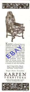 1921 KARPEN FURNITURE AD FRIENDLY FURNITURE CHAIR NY  