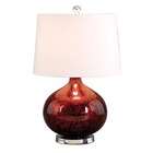 Benzara 68901 Red Diamond Glass Table Lamp 23 In. With White Shade