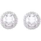 ct.tw Three Stone White Gold Diamond Drop Earrings 14k