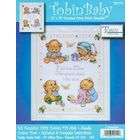 Tobin Baby Bears Birth Record Counted Cross Stitch Kit 11X14 14 Count
