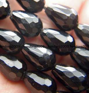 8x12mm Black Agate Faceted Onyx Gemstones Loose Beads  