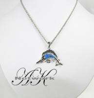 Flying Fish Pendant W/ Sterling Silver & Simulated OPAL  
