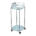 Adesso Cosmopolitan Bar Cart in Chrome & Frosted Glass Finish