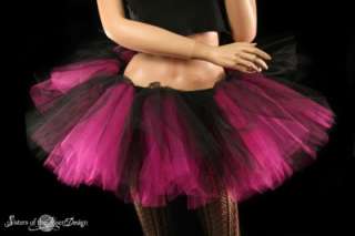 LAYERED TUTU DANCE ROLLER DERBY BALLET FUCHSIA BLACK  