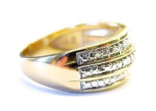 Two Tone Gold Plated / Sterling Silver Textured Fashion Band Ring 