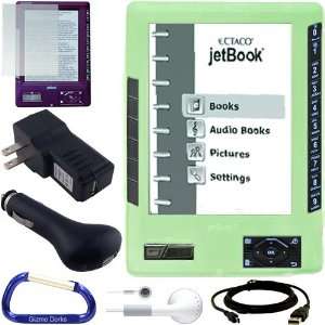  Green ECTACO jetBook eBook Silicone Skin Case Cover (Green), Screen 
