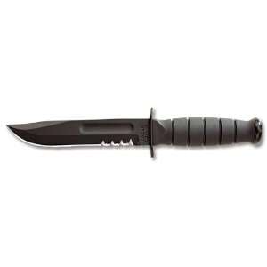 KA BAR Short Version Fighting Knife Black Combo 5 14 Blade Leather 