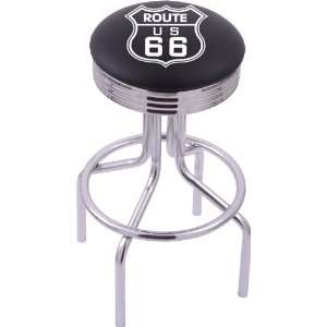  Route 66 Steel Stool with 2.5 Ribbed Ring Logo Seat and 