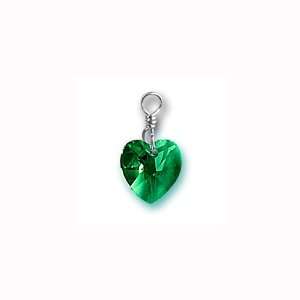  Charm Factory Emerald Swarovski Crystal Heart Charm Arts 