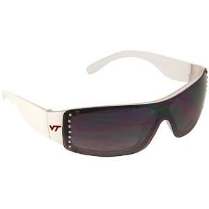 Virginia Tech Hokies Ladies White Rhinestone Fashion Sunglasses 