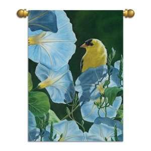  Goldfinch w/morning glories Garden Flag Banner 29 x 42 