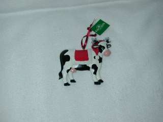 CHRISTMAS 4 4.25 RESIN COW ANTLERS RED/WHITE SADDLE FLATBACK 