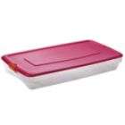 UNDERBED BOX CLEAR   MAGENTA LID