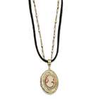 Jewelry Adviser necklaces Brass tone Cameo Locket on 16 w/ext Chain 
