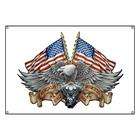 Artsmith Inc Banner Eagle American Flag and Motorcycle Engine   Harley 