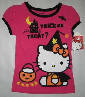 NWT Girls Hello Kitty Halloween T Shirt Top Sz 4 5 6  