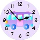 rikkiknight purple bus art 11 4 wall clock ideal gift