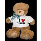 SHOPZEUS Plush Brown Teddy Bear (Dean) with I Love Denim T shirt