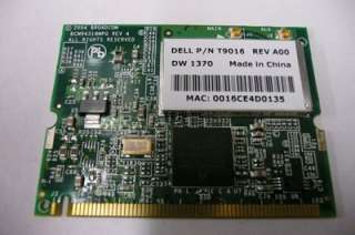 DELL D410 D510 D610 MINI PCI WIRELESS CARD DW1370 T9016, has been 