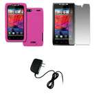 EMPIRE Screen Protect+Hot Pink Silicone Case Cover+Wall Charger for 