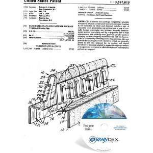  NEW Patent CD for CLINCHABLE SNAP LOCK FASTENER PACKAGE 