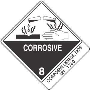   Labels   Corrosive Liquids N.O.S. UN 1760