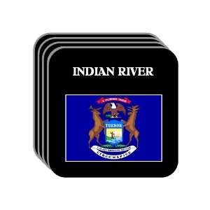  US State Flag   INDIAN RIVER, Michigan (MI) Set of 4 Mini 