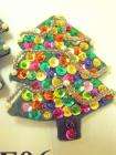 VTG Costume Jewelry Handmade Holiday Christmas Tree Pins Match Set/Lot 