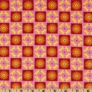  44 Wide Garden Divas Daisy Check Exotic Red Fabric By 